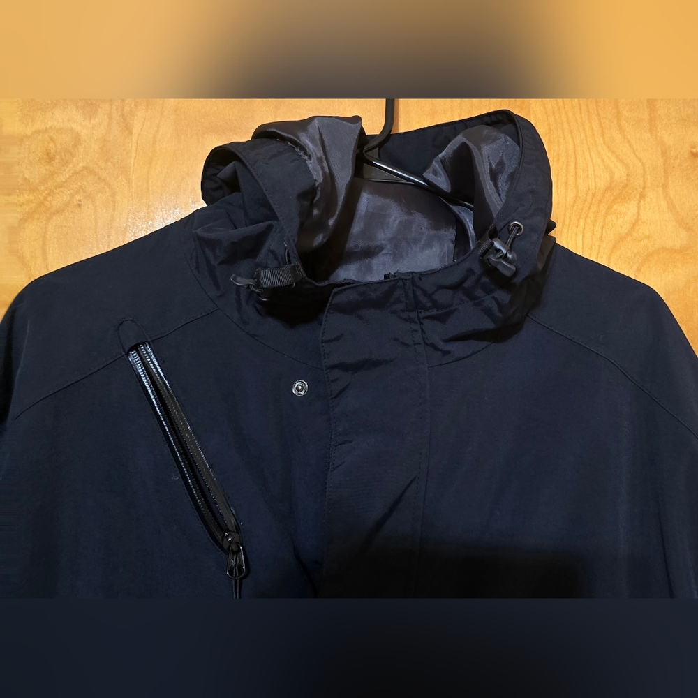 Men's XL Port Authority Cascade Waterproof Hooded Jacket Raincoat Parka Black - Picture 7 of 16